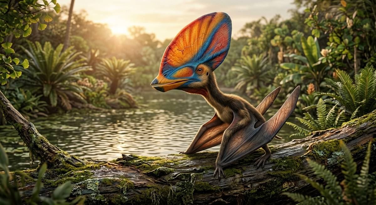 Illustration: Tupandactylus in seinem Lebensraum.