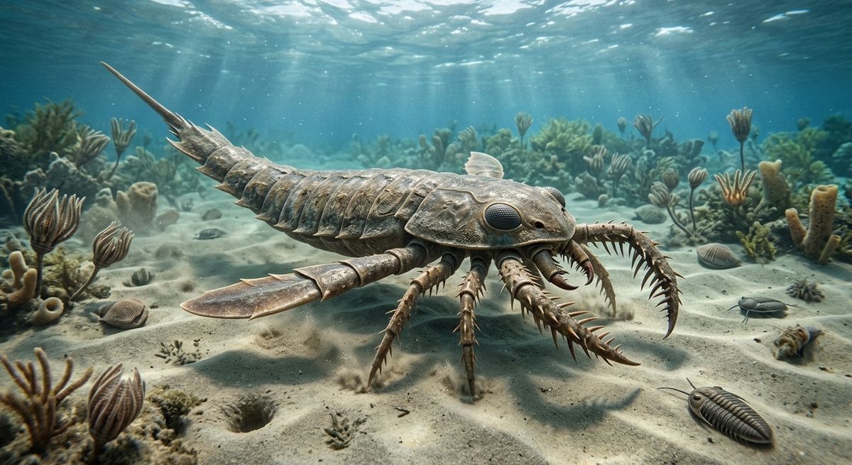 Illustration: Pentecopterus in seinem Lebensraum.