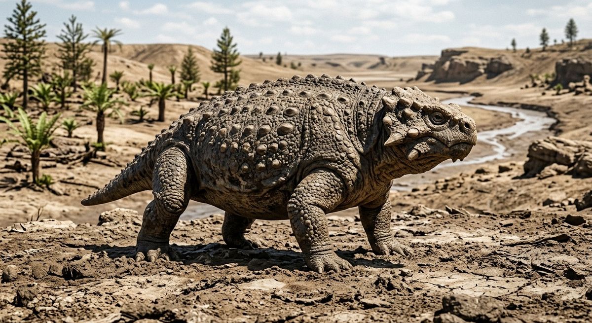 Illustration: Scutosaurus karpinskii in seinem Lebensraum.
